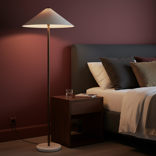 Sentinel Floor Lamp : White Marble Base