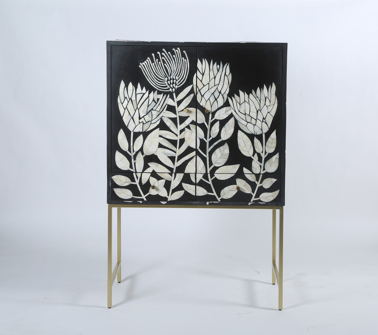 Bone Inlay Bar Cabinet : Protea