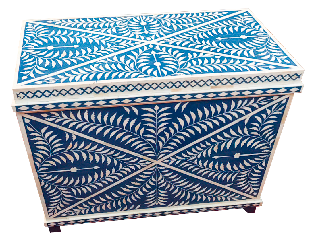 Large Bone Inlay Storage Box Mahlia Interiors | Inlay Specialist | Bone Inlay Storage Chest