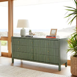 Bone Inlay 9 Drawer Sideboard : Pinstripe : Green