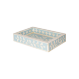 Bone Inlay Mini Tray : Floral : Soft Blue