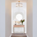 Bone Inlay Console with Brass Look Legs : Marguerite : Clay