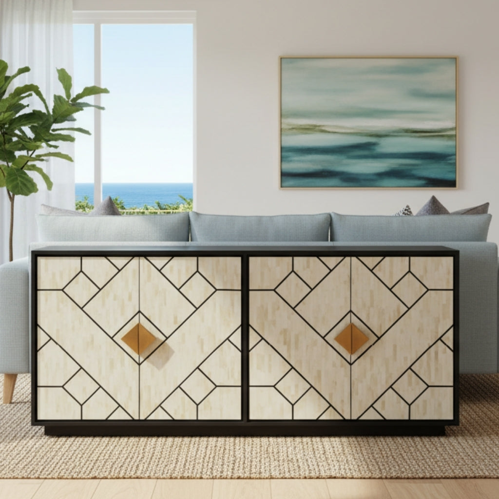 Bone Inlay Sideboard : Brickwork : Black & White