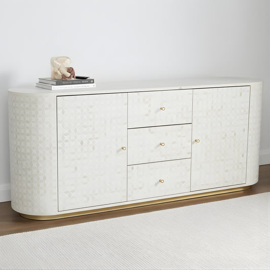 Bone Inlay Buffet : Tara : White