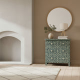 Bone Inlay 3 Drawer Chest : Damask : Teal