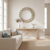 Mother of Pearl Inlay Petal Mirror : Grey