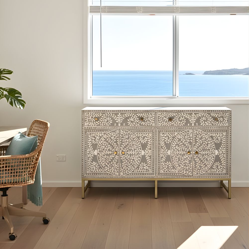 Bone Inlay 2 Door Buffet : Liana : Grey