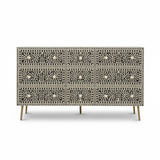 Bone Inlay 9 Drawer Sideboard : Liana : Black