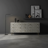 Bone Inlay 9 Drawer Sideboard : Zelliges : Grey