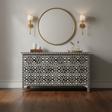 Bone Inlay 7 Drawer Chest : Zelliges : Black
