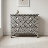 Bone Inlay 4 Drawer Chest : Diamond : Black