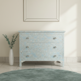 Mother of Pearl Inlay 4 Drawer Chest : Boteh : Blue
