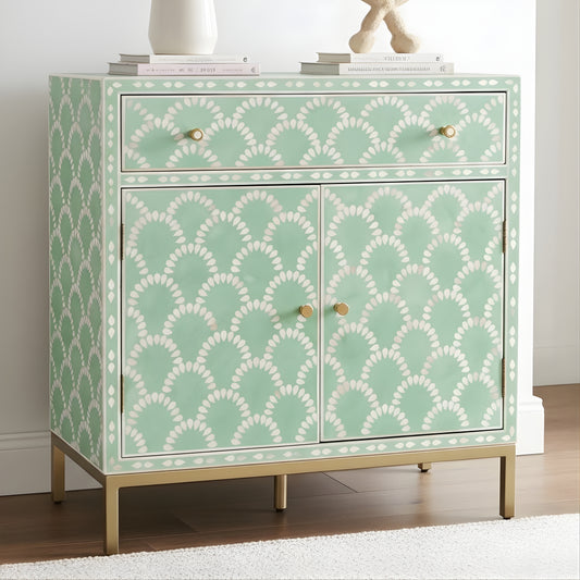 Bone Inlay 2 Door Buffet : Fan : Green