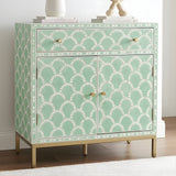 Bone Inlay 2 Door Buffet : Fan : Green