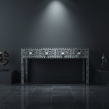 Mother of Pearl Inlay Console : Floral : Black