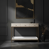 Bone & White Wash Interwoven Console