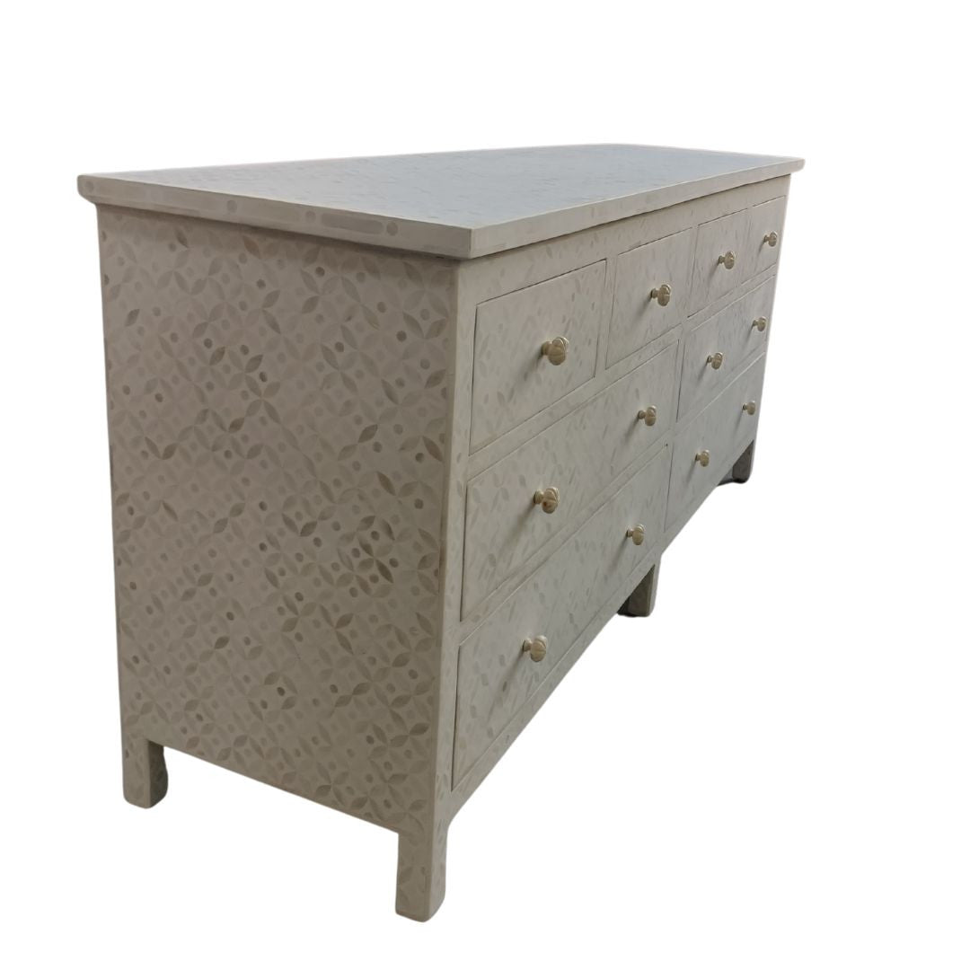 Bone Inlay Large Chest : Starburst : White