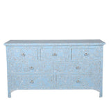 Mother of Pearl Inlay 7 Drawer Chest : Boteh : Blue