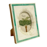 Bone Photo Frame : Green Trim