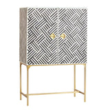 Bone Inlay Bar Cabinet : Criss Cross : Eucalyptus