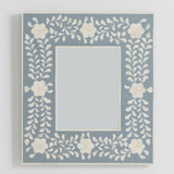 Bone Inlay Square Wall Mirror : Floral : Grey