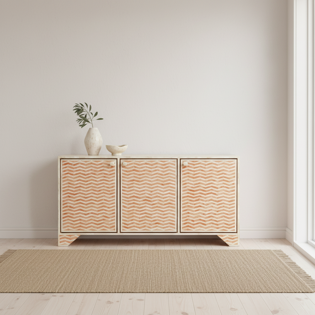 Bone Inlay Buffet : Zig Zag: Orange