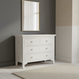 Bone Inlay 4 Drawer Chest : Floral : White