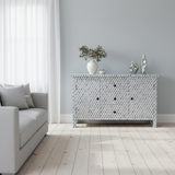 Dyed Bone Inlay Sideboard : Rhombus : Grey