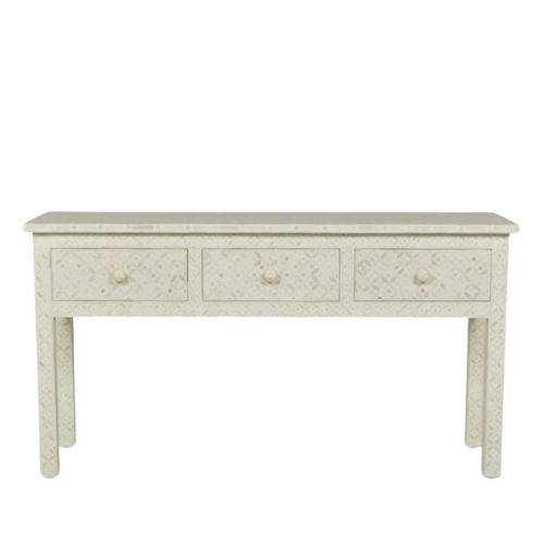 Bone Inlay Console : Starburst : White