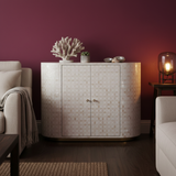 Bone Inlay 2 Door Cabinet : Tara : White