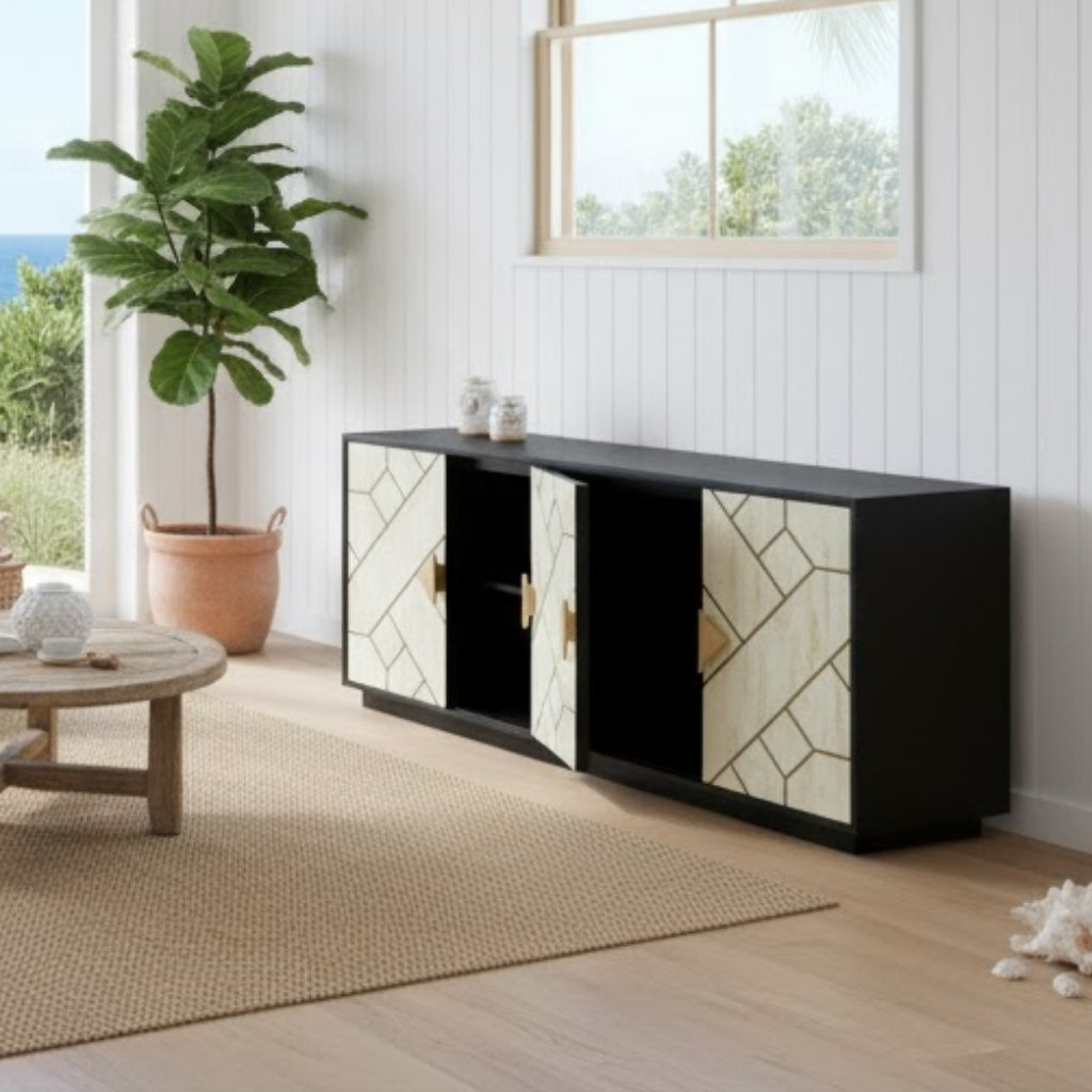 Bone Inlay Sideboard : Brickwork : Black & White
