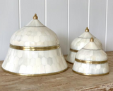Bone & Brass Moghul Box : White