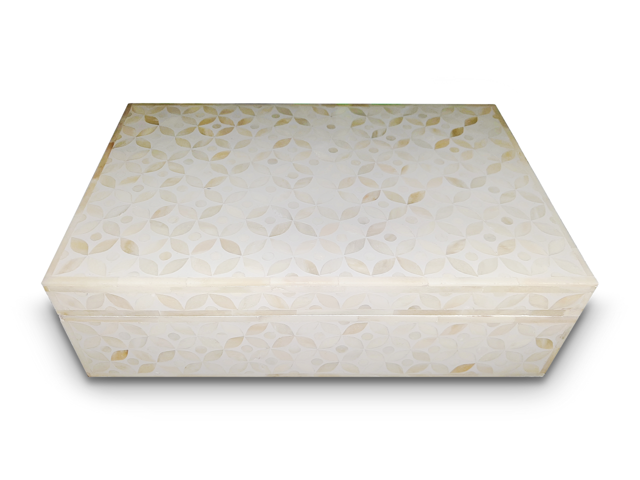 Bone Inlay Large Box : Starburst : White