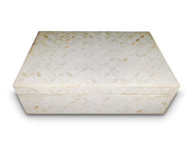 Bone Inlay Box : Starburst : White