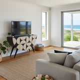 Bone Inlay Crescent Sideboard : Abstract : Black