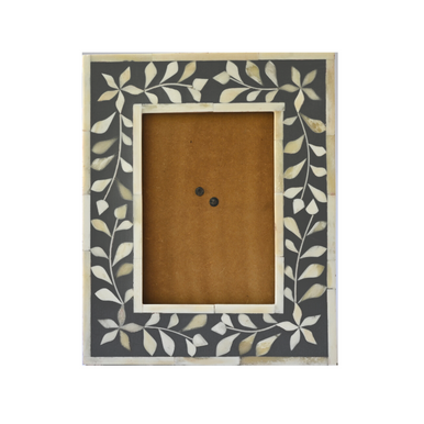 Bone Inlay Picture Frame : Floral : Grey