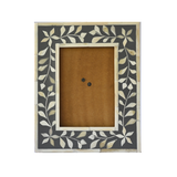 Bone Inlay Picture Frame : Floral : Grey