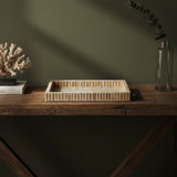 Bone Inlay Rectangular Tray : Zig Zag : Natural