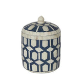 Bone Inlay Miniature Canister : Lattice: Navy
