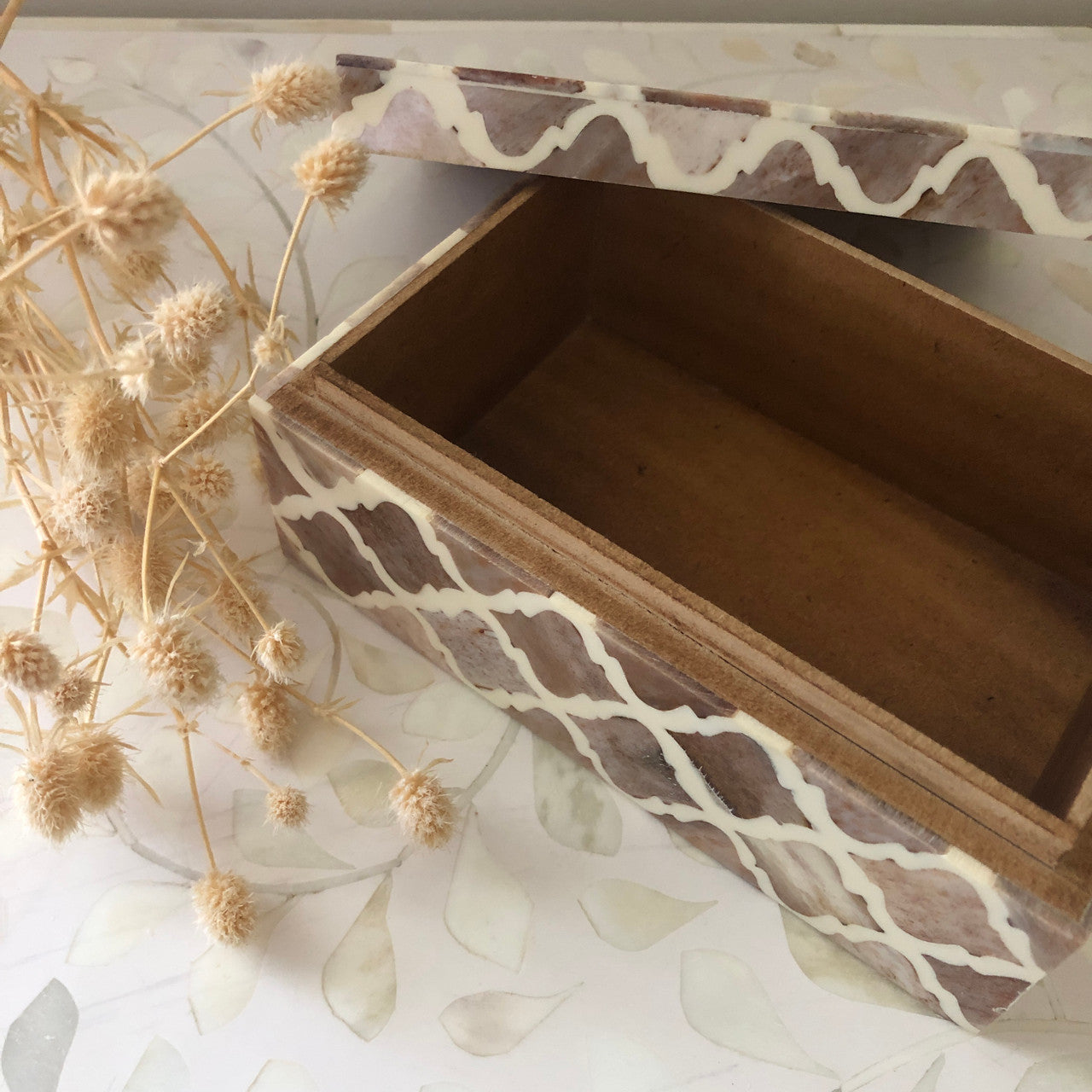 Bone Inlay Mid Size Box : Moroccan : Mocha Mousse