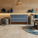 Bone Inlay 2 Drawer : Kilim : Blue