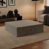 Bone Inlay Square Coffee Table : Stripe : Black