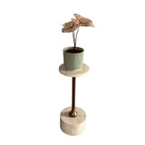 Bone Inlay Accent Table : Tri-Square : White