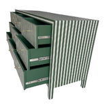 Bone Inlay 9 Drawer Sideboard : Pinstripe : Green