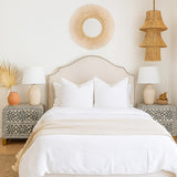 Bone Inlay 2 Drawer Waterfall Bedside : Zelliges : Grey