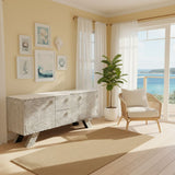 Bone Inlay Low Sideboard : Zig Zag : Grey