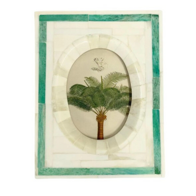 Bone Photo Frame : Green Trim