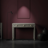 Bone Inlay Console : Floral : Grey