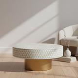 Bone Inlay Round Coffee Table : Tri-Square : Sage
