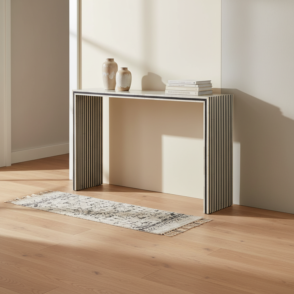 Bone Inlay Console : Stripe : Black